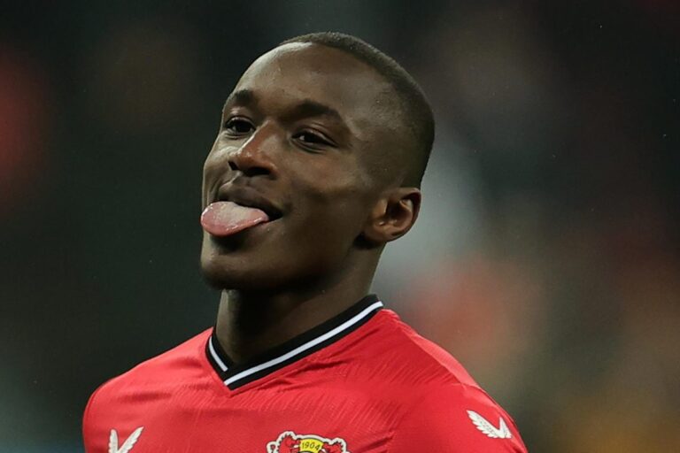 Moussa Diaby, attaccante dell'Al-Ittihad, nel corso della sua esperienza al Bayer Leverkusen