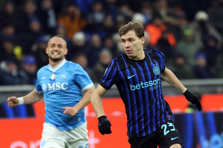 Barella in campo con l'Inter a San Siro