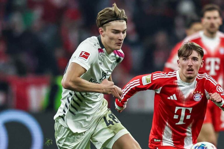 Kacper Potulski in azione in Bundesliga