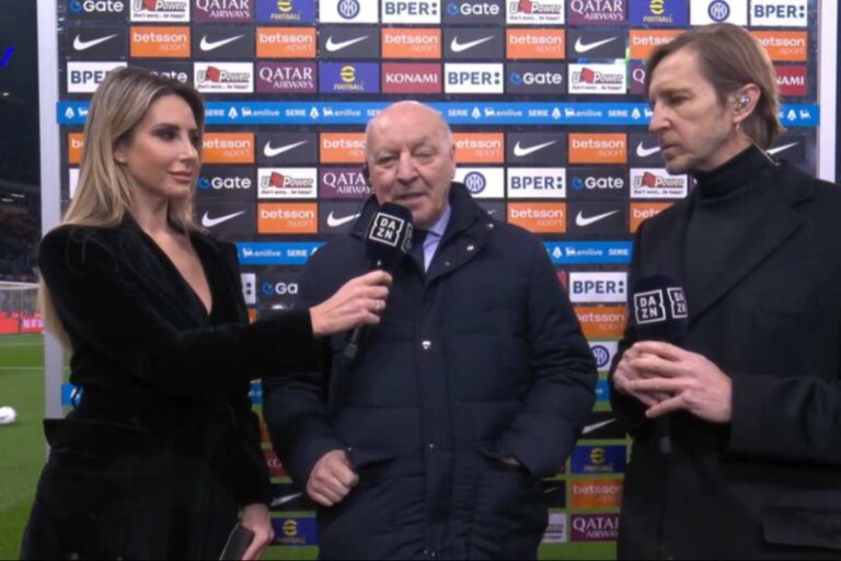 Beppe Marotta parla a Dazn prima di Inter-Juve