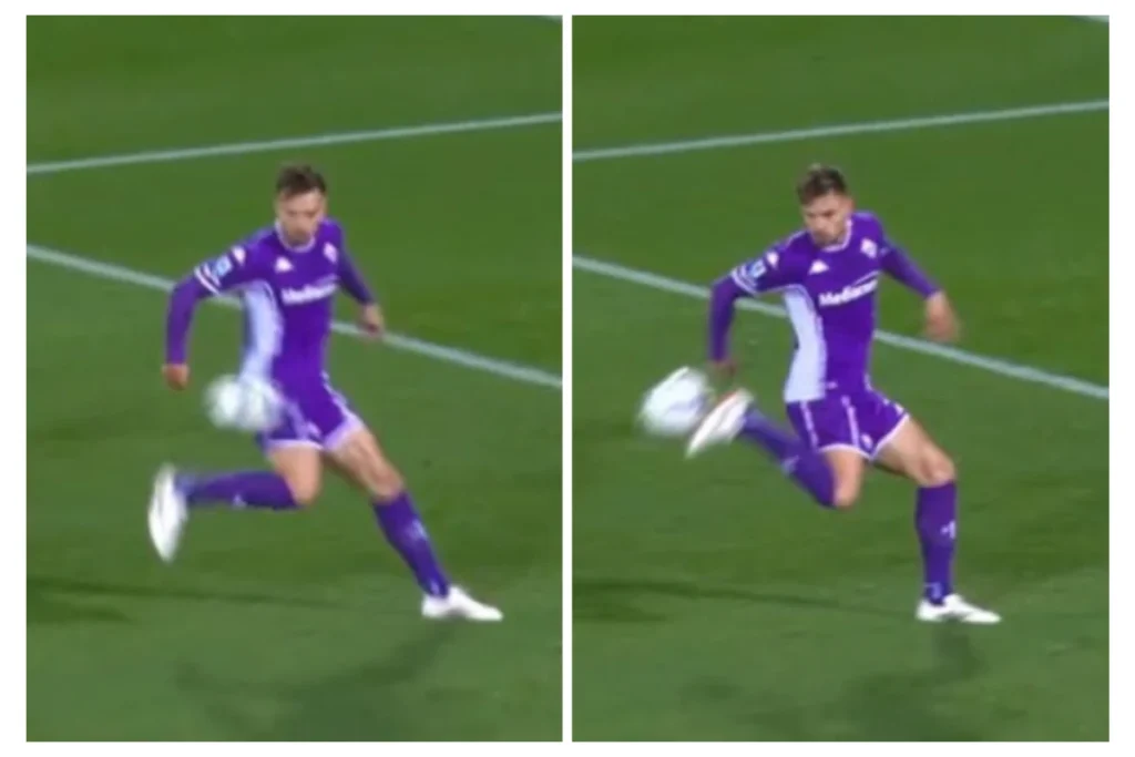 Marin Pongracic, difensore della Fiorentina, nel corso del match contro l'Inter