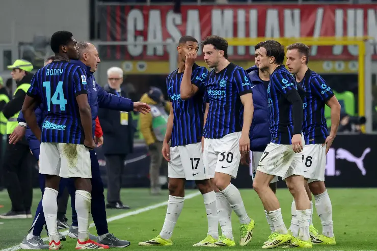 Calciatori dell'Inter in campo 