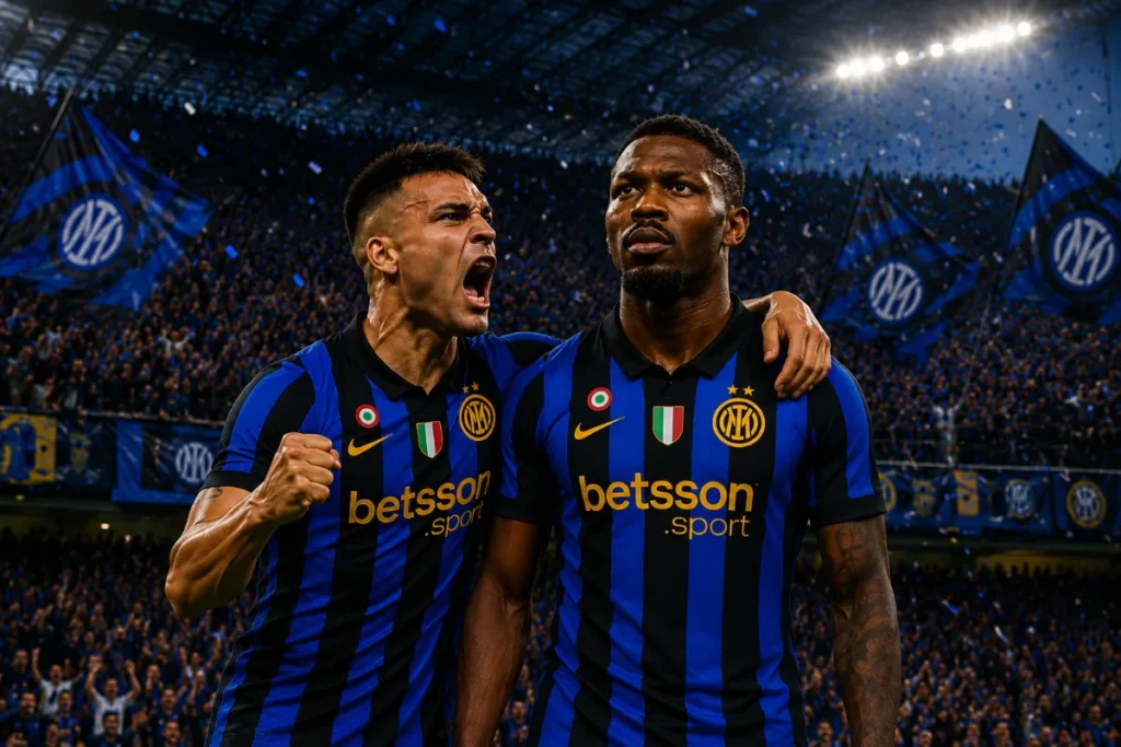 Nuova maglia Inter con Thuaram e Lautaro