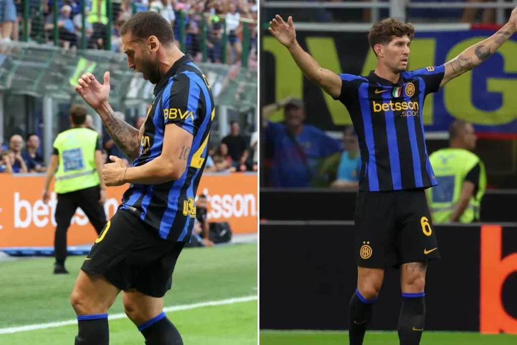 Calhanoglu e Stones in maglia Inter prima dei loro infortuni
